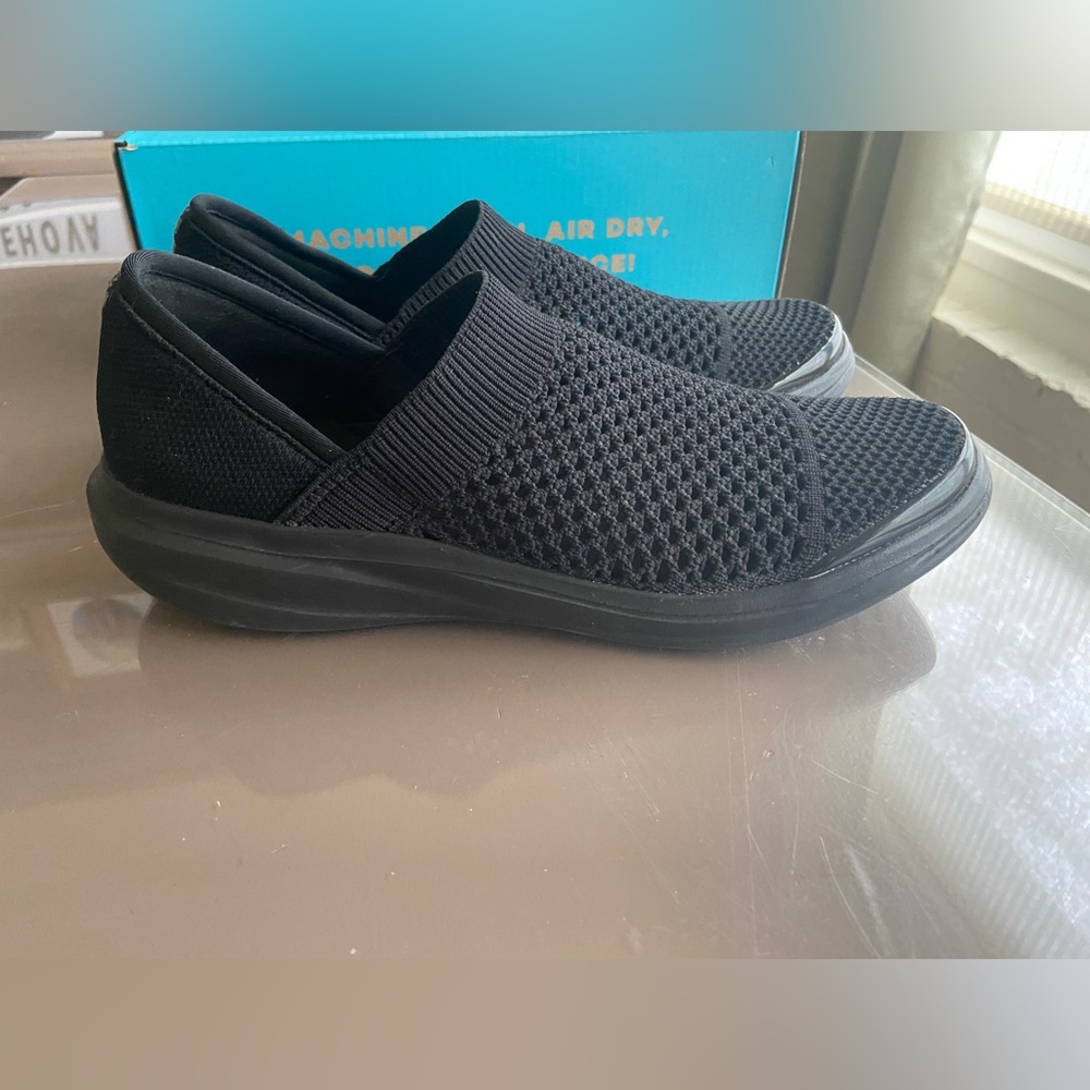 Bzees Black Loafers Slip-On Shoes with Cushioned Sole
